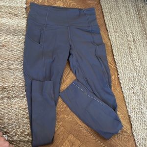 Lululemon fast and free grey 7/8 high rise right size 4